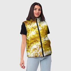 Женский жилет Желто-белая абстракция, цвет: 3D-светло-серый — фото 2