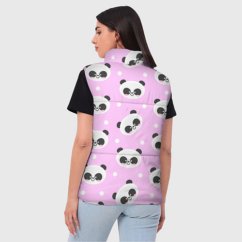Женский жилет Милая улыбающаяся панда / 3D-Светло-серый – фото 4