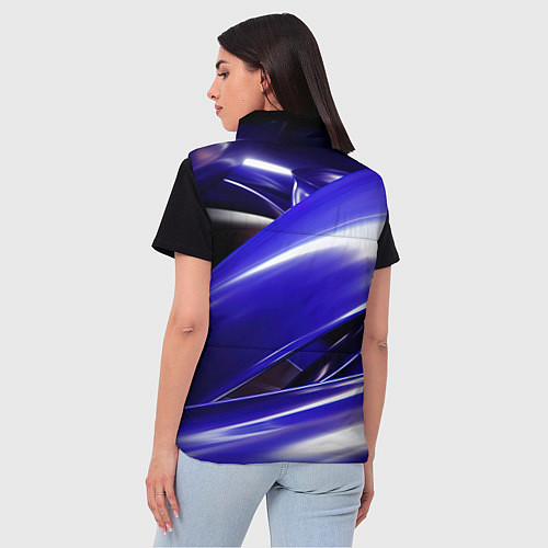 Женский жилет Blue black abstract / 3D-Черный – фото 4