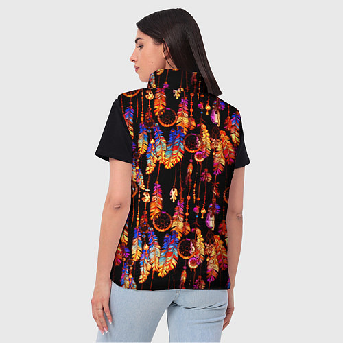 Женский жилет Ловцы снов с яркими перьями / 3D-Красный – фото 4