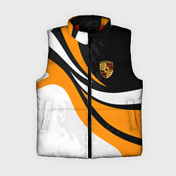 Женский жилет Porsche - Оранжевая абстракция, цвет: 3D-красный