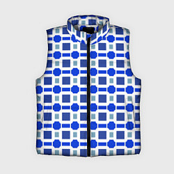 Женский жилет Синие кирпичики и белые полосы, цвет: 3D-светло-серый