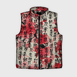Женский жилет Японский стиль паттерны, цвет: 3D-черный