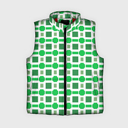 Женский жилет Зелёные кирпичики и белые полосы, цвет: 3D-красный