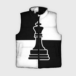 Женский жилет Шахматы - ферзь, цвет: 3D-черный