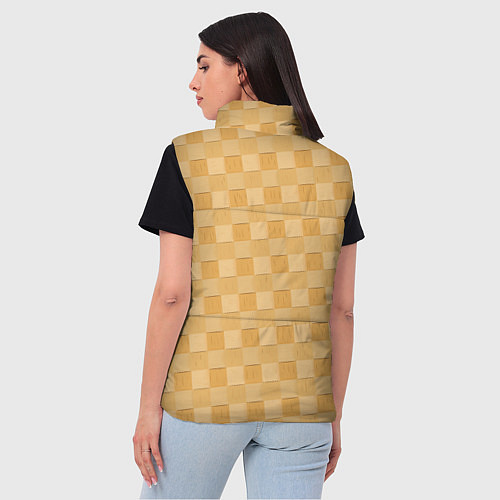 Женский жилет Плетение из берёсты текстура / 3D-Красный – фото 4