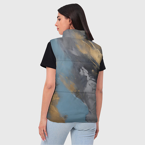 Женский жилет Мазки краски - нейросеть / 3D-Черный – фото 4