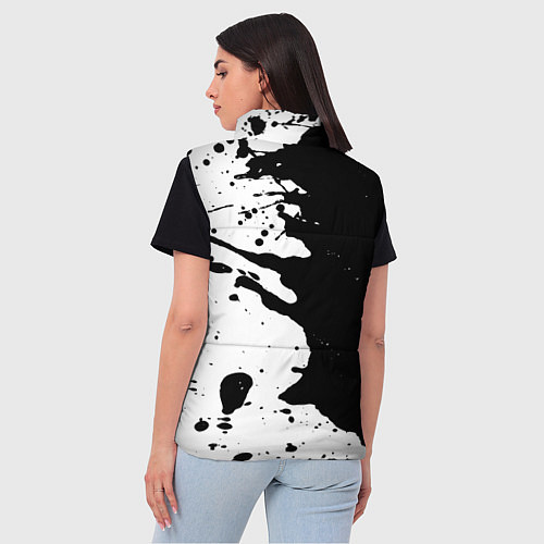 Женский жилет Воллейболист из России и герб РФ по-вертикали / 3D-Черный – фото 4