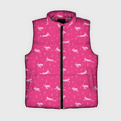 Женский жилет Розовые зайцы, цвет: 3D-светло-серый