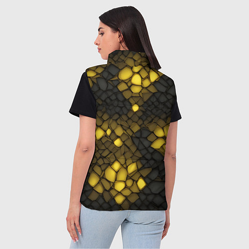 Женский жилет Жёлтый трескающийся камень / 3D-Красный – фото 4