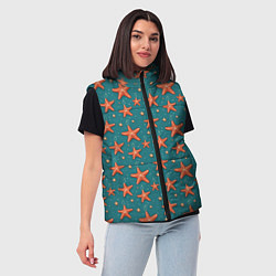 Женский жилет Морские звезды тоже хотят на ёлку, цвет: 3D-красный — фото 2