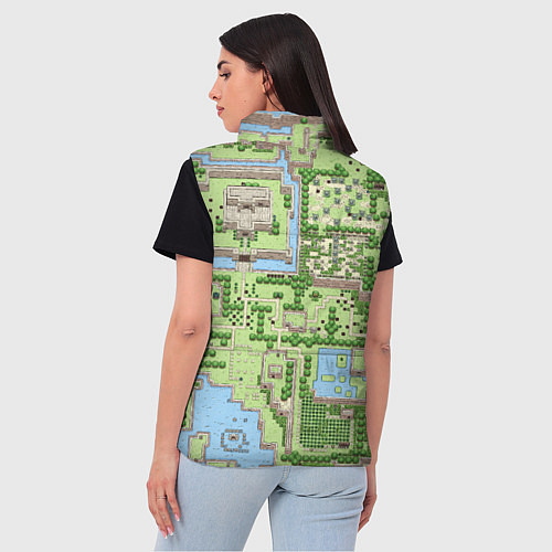 Женский жилет Zelda: карта / 3D-Черный – фото 4