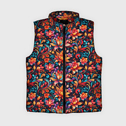 Женский жилет Красивый русский узор, цвет: 3D-красный