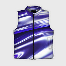 Женский жилет Белая синяя абстракция волнами, цвет: 3D-светло-серый