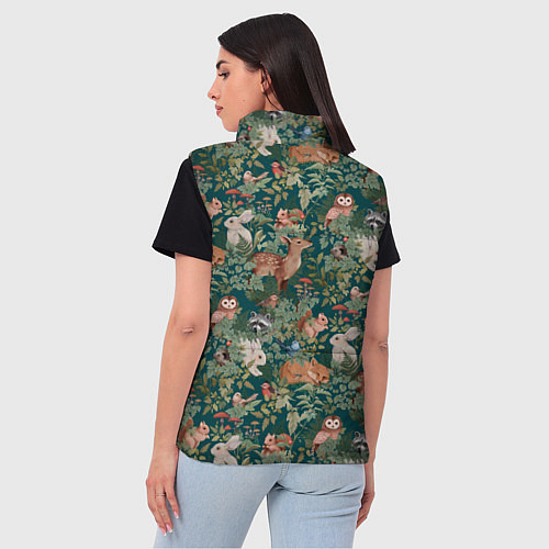 Женский жилет Goblincore - лес зверей / 3D-Светло-серый – фото 4