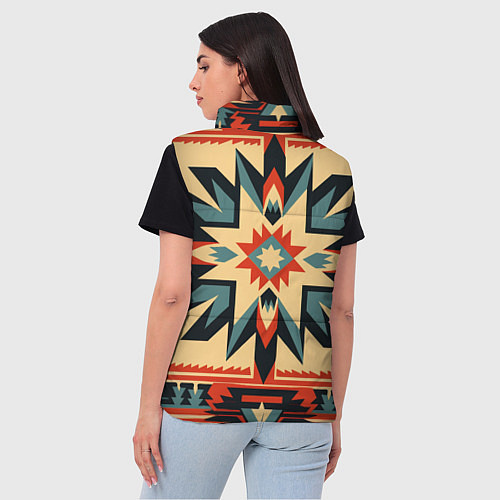 Женский жилет Орнамент в стиле американских индейцев / 3D-Светло-серый – фото 4