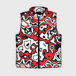 Женский жилет Агрессивный яркий камуфляж, цвет: 3D-красный