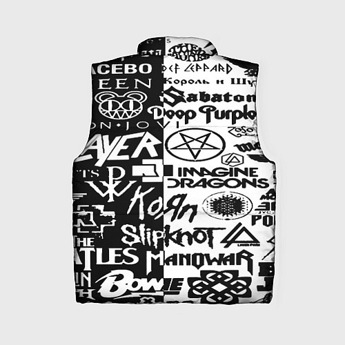 Женский жилет Логотипы лучших групп черно белый / 3D-Светло-серый – фото 2