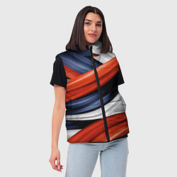Женский жилет Триколор из абстракции, цвет: 3D-красный — фото 2