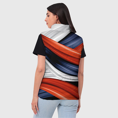 Женский жилет Триколор из абстракции / 3D-Красный – фото 4