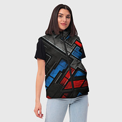 Женский жилет Темная абстракция из геометрических фигур, цвет: 3D-черный — фото 2