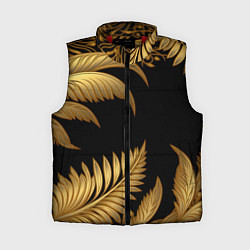 Женский жилет Золотые объемные листья узоры, цвет: 3D-красный