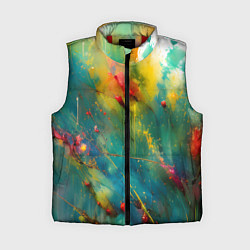Женский жилет Абстрактные мазки краски, цвет: 3D-красный
