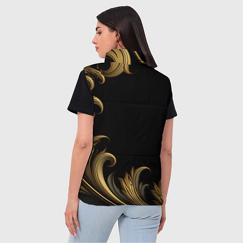 Женский жилет Герб России и золотистый узор / 3D-Светло-серый – фото 4