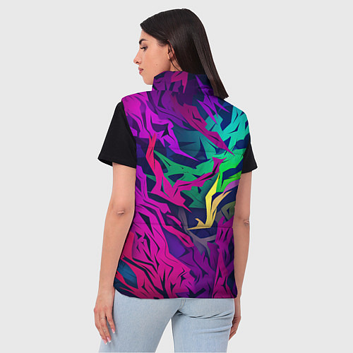 Женский жилет Кривые яркие геометрические фигуры / 3D-Светло-серый – фото 4