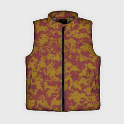 Женский жилет Бордово-горчичные пятна, цвет: 3D-светло-серый