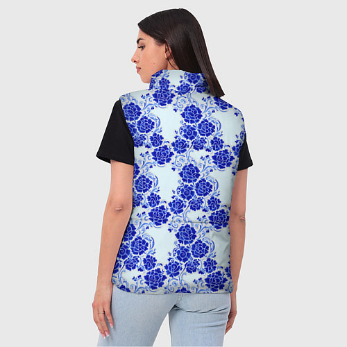 Женский жилет Гжель классика / 3D-Черный – фото 4