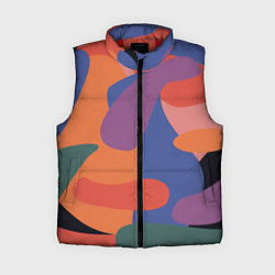 Женский жилет Цветные кляксы, цвет: 3D-красный