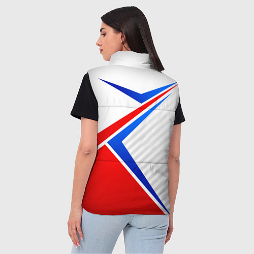 Женский жилет Герб РФ - классические цвета флага / 3D-Черный – фото 4