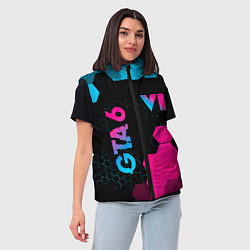 Женский жилет GTA 6 - neon gradient вертикально, цвет: 3D-черный — фото 2
