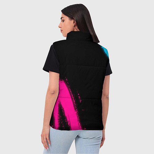 Женский жилет GTA6 - neon gradient вертикально / 3D-Черный – фото 4