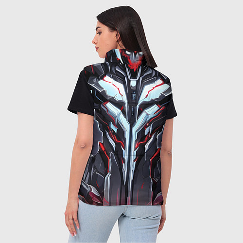 Женский жилет Красный кибер доспех / 3D-Красный – фото 4