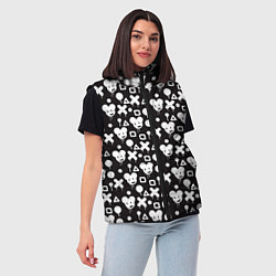 Женский жилет Черно белые фигурки, цвет: 3D-светло-серый — фото 2