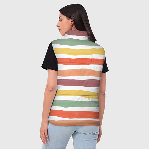 Женский жилет Разноцветные полосы от руки / 3D-Светло-серый – фото 4