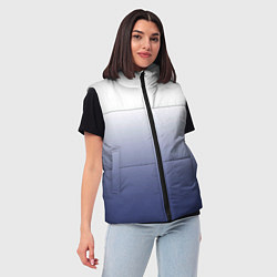 Женский жилет Туманный градиент бело-синий, цвет: 3D-черный — фото 2