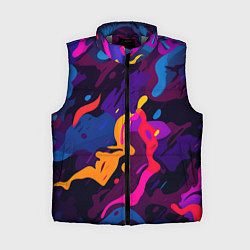 Женский жилет Камуфляж из разноцветных красок, цвет: 3D-светло-серый