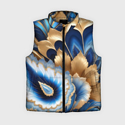 Женский жилет Королевский синий с золотом, цвет: 3D-светло-серый