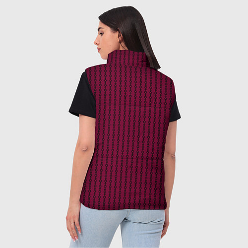 Женский жилет Полосы цепочки красно-пурпурный / 3D-Черный – фото 4