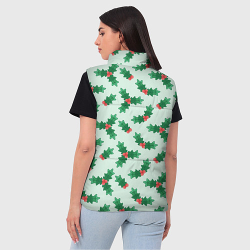 Женский жилет Рождественская омела / 3D-Светло-серый – фото 4