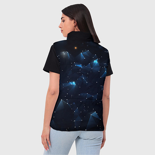 Женский жилет Синяя геометрическая абстракция / 3D-Черный – фото 4