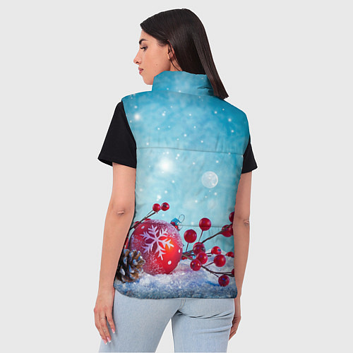 Женский жилет Сhristmas toys / 3D-Светло-серый – фото 4