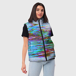 Женский жилет Синий и красный глитч, цвет: 3D-светло-серый — фото 2