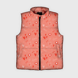 Женский жилет Love heart message pattern, цвет: 3D-красный