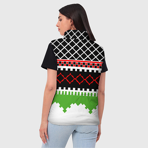 Женский жилет Узор из разноцветных фигур / 3D-Светло-серый – фото 4