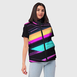 Женский жилет Косые полосы неона, цвет: 3D-черный — фото 2