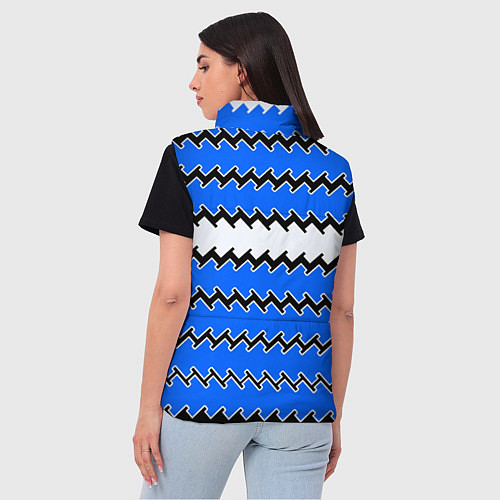 Женский жилет Синие и белые полосы / 3D-Красный – фото 4